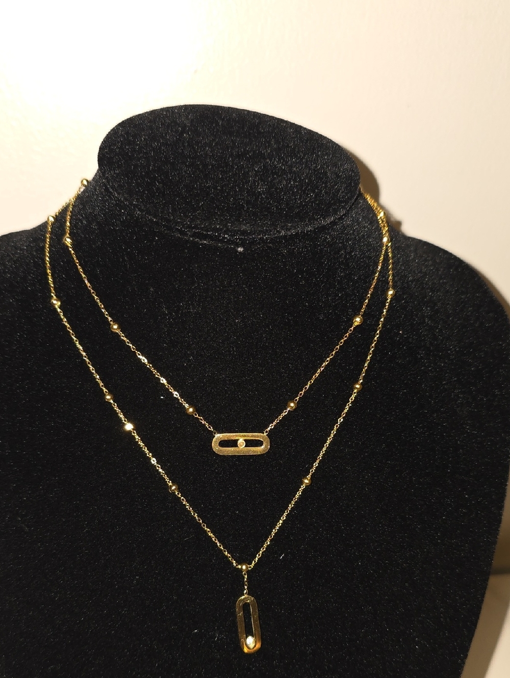 Gold Layered Open Link Necklace Set - Women Jewelry